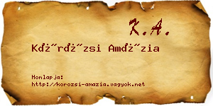 Körözsi Amázia névjegykártya
